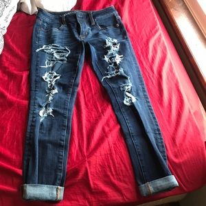 dark wash ripped jeans